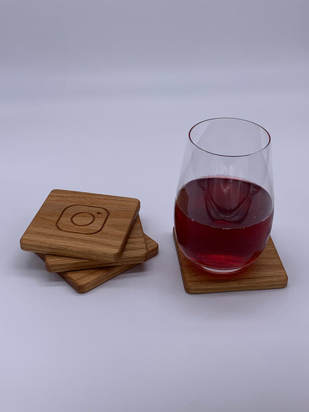 Social Media Coasters (Single,Sets of 4 & 6, Customizable)