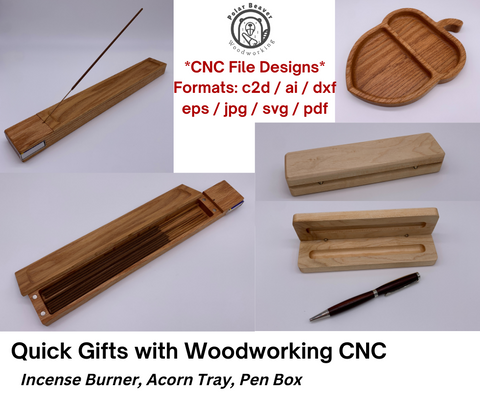 CNC Design Files for Small Woodworking Gifts