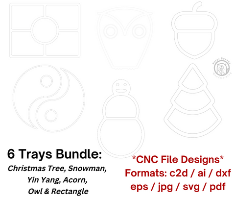 6 Trays Bundle CNC Design File